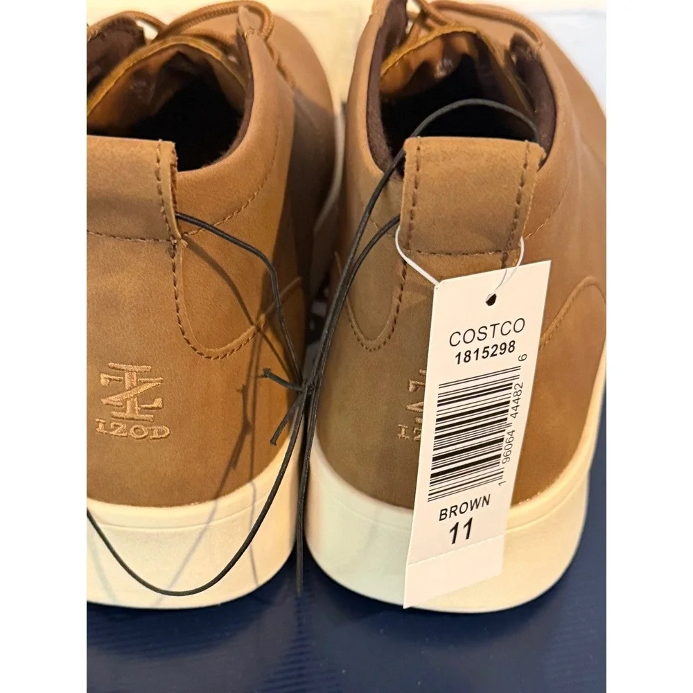 NWT IZOD Palmer Mens 11 Brown Memory Foam Chukka Boot Sneakers Preppy Classic‎